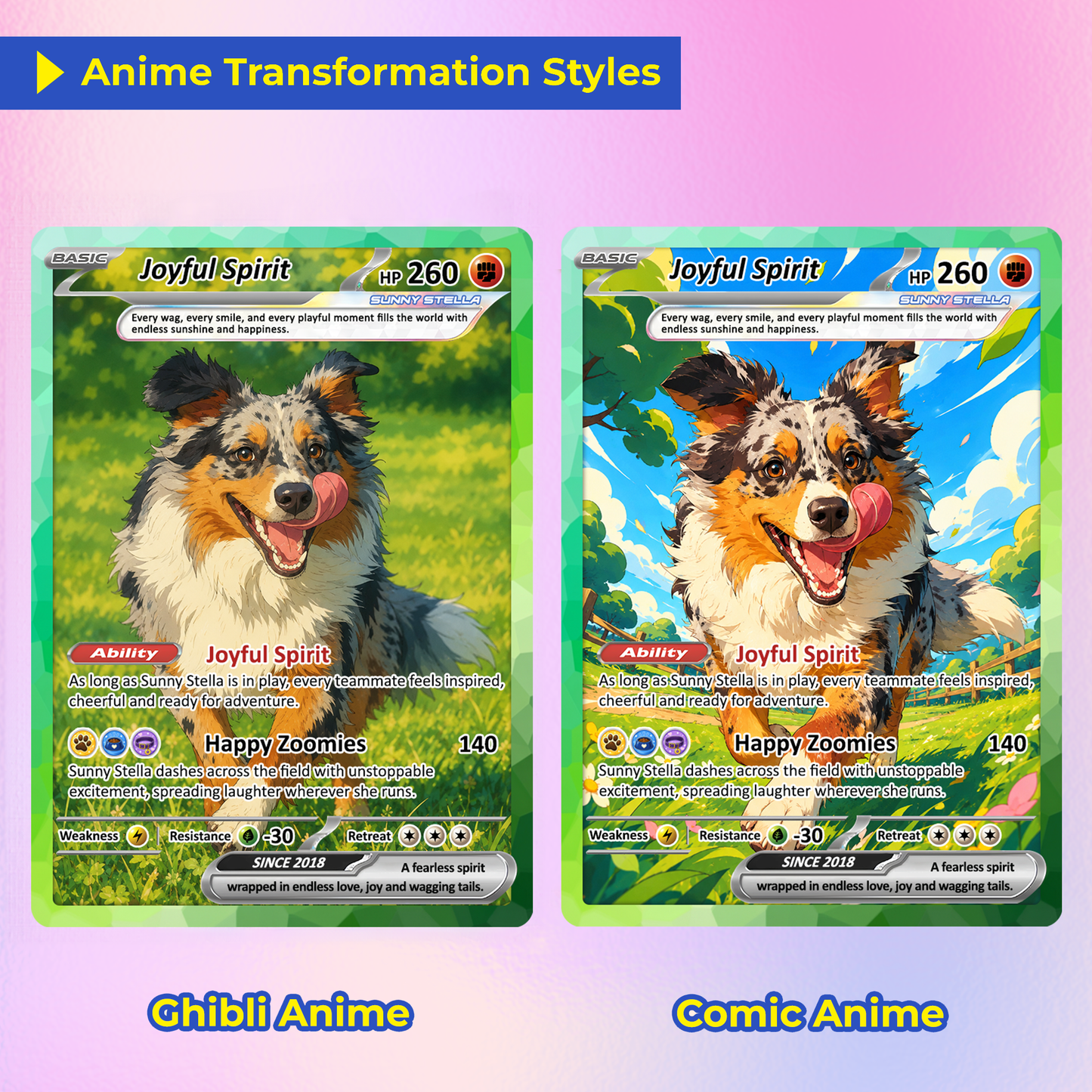 Personalized Poke Cards with Animated Pet Photo - Custom Pokémon Card -  Unique Gift for Pet Lovers, for Dog Mom, Cat Mom, Dog Dad, Cat Dad - CPC-Pet-04