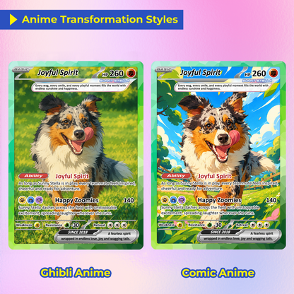 Personalized Poke Cards with Animated Pet Photo - Custom Pokémon Card -  Unique Gift for Pet Lovers, for Dog Mom, Cat Mom, Dog Dad, Cat Dad - CPC-Pet-04