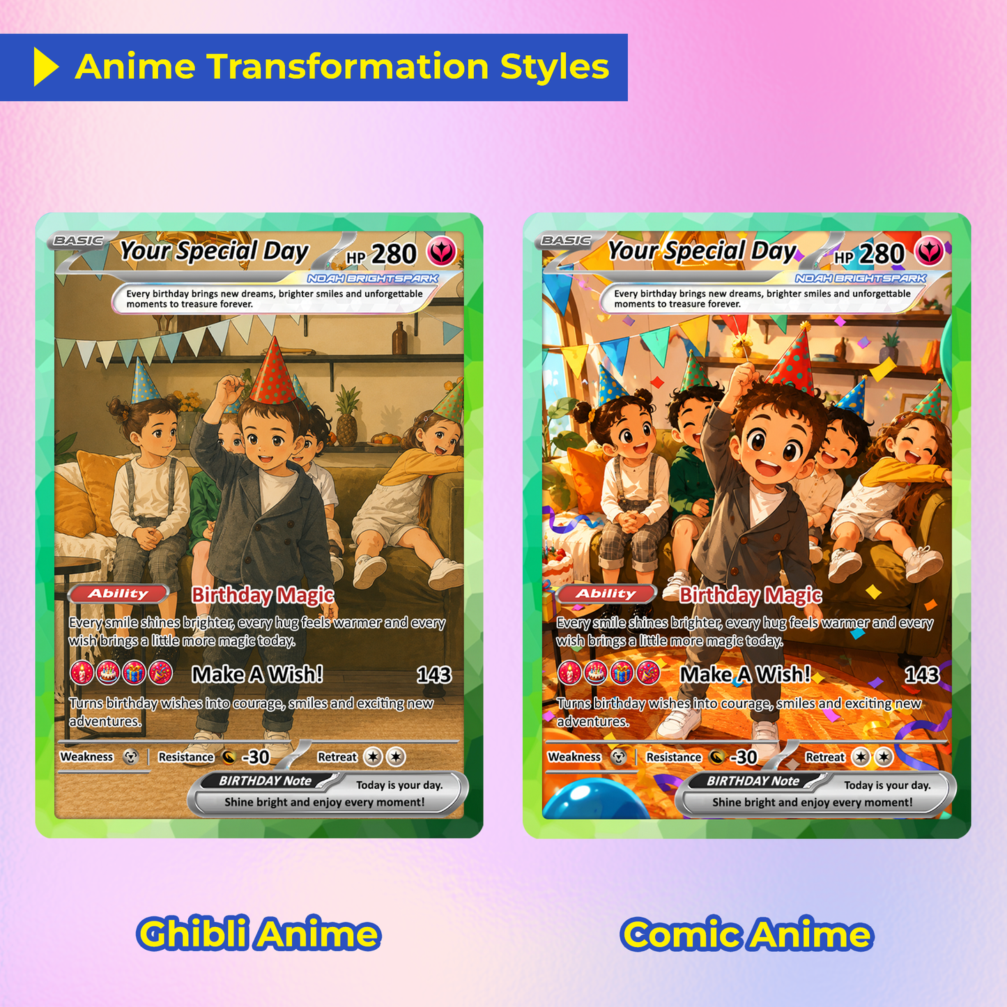 Personalized Pokémon Card for Date of Birth - Happy Birthday Custom Pokémon Card - Customizable Pokémon Gift from Parents, Grandparents for Kids - CPC-DOB-03