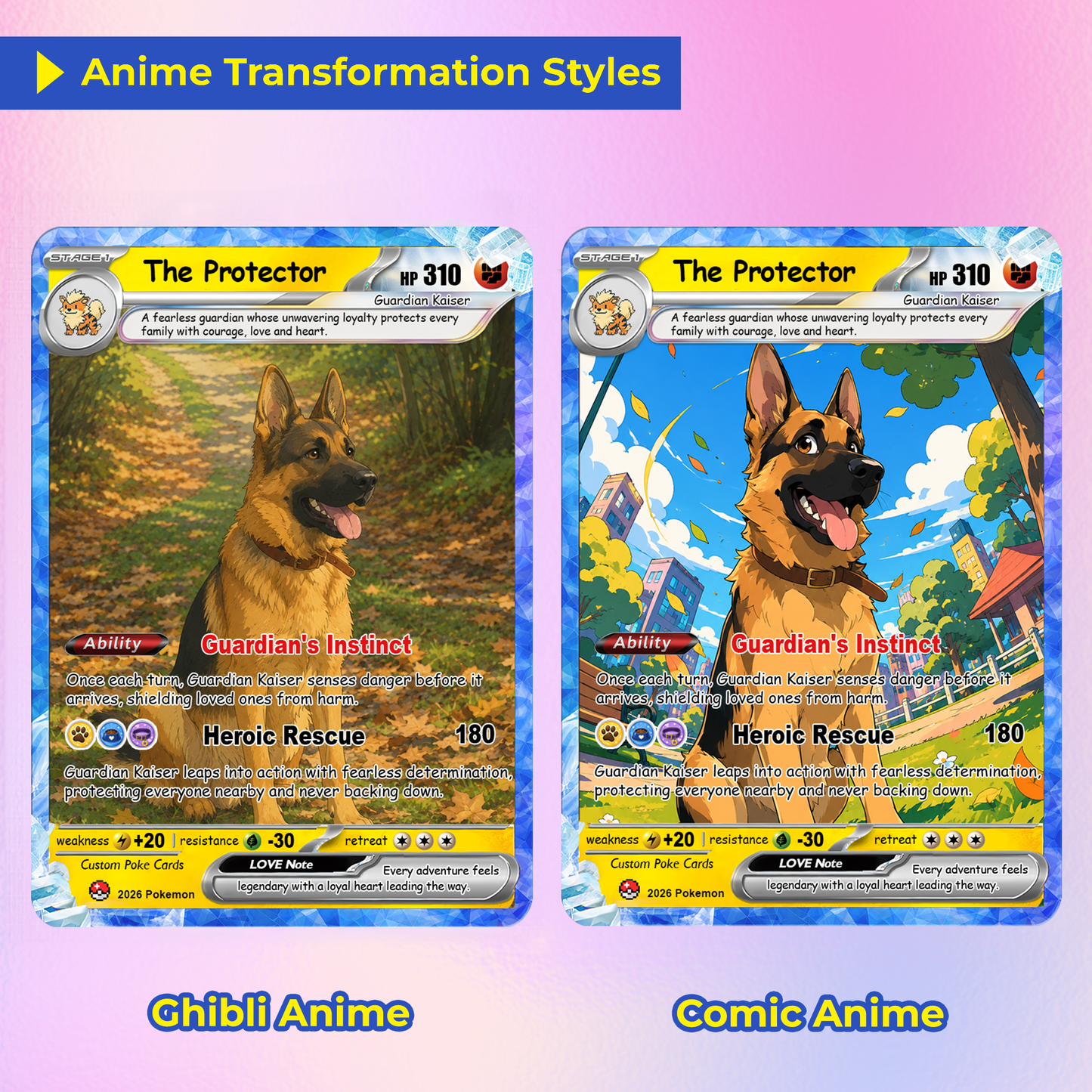 For Pet Lovers Custom Pokémon Card - Personalized Poke Cards by Pet Photo - Unique Gift for Dog Mom, Cat Mom, Dog Dad, Cat Dad - CPC-Pet-03