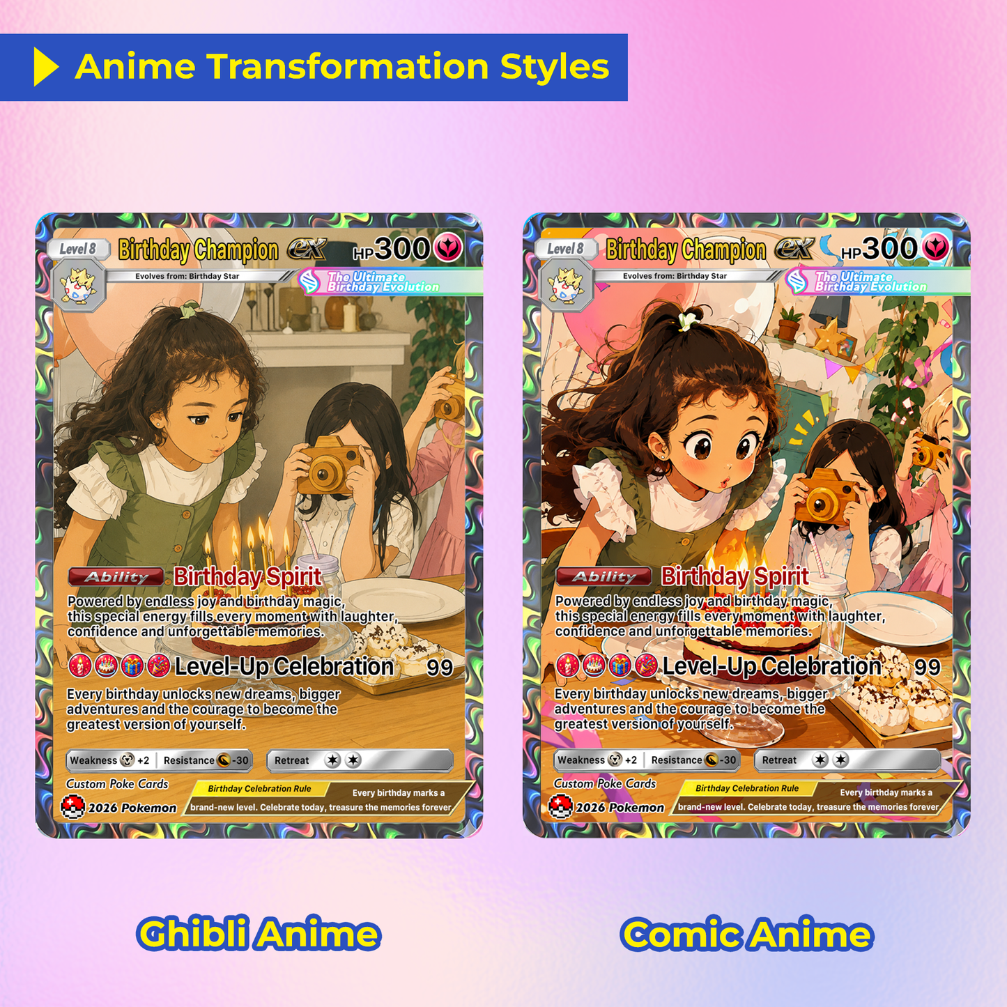 Happy Birthday Custom Pokémon Card - Personalized Pokémon Card for Date of Birth - Customizable Pokémon Gift from Parents, Grandparents for Kids - CPC-DOB-01