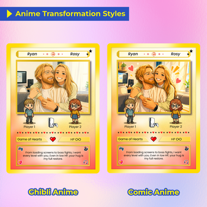 Personalized Pokémon Card with Animated Photo - Custom Pokémon Card for Couple - Customizable Gift for Him and Her - CPC-21.B