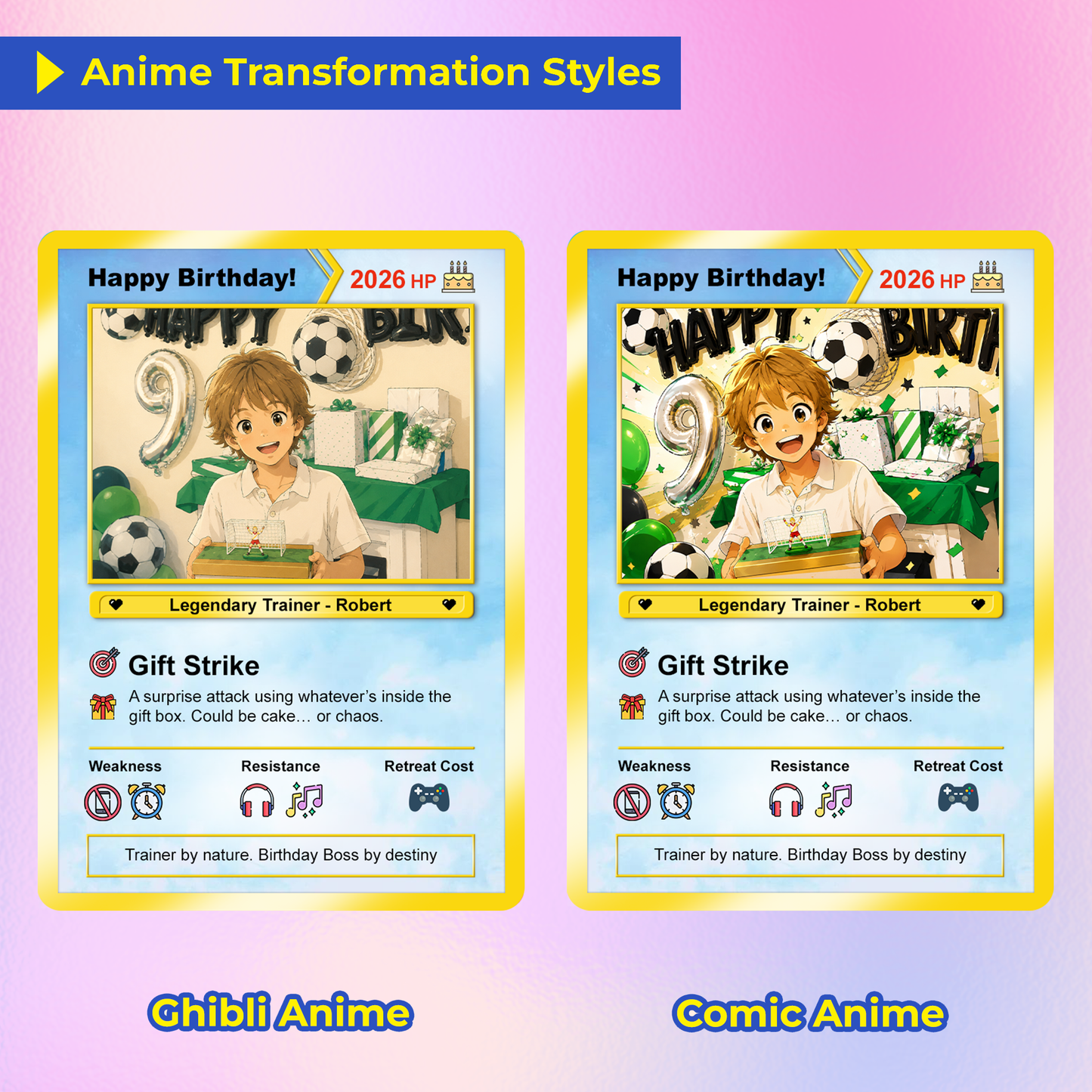 Personalized Pokémon Card for Date of Birth, Happy Birthday Custom Pokémon Card - CPC-43