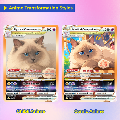 For Cat Lovers Custom Pokémon Card - Personalized Poke Cards with Animated Cat Photo - Unique Gift for Cat Mom, Cat Dad - CPC-Pet-05
