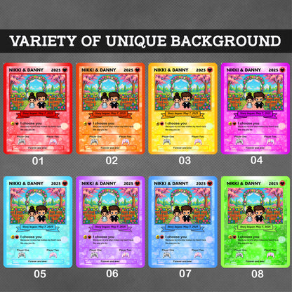 Custom Pokemon Card with Photo, Pixel Characters & Anime Transformation Custom Pokemon Card - Personalized Poke Card for Couples - CPC-62