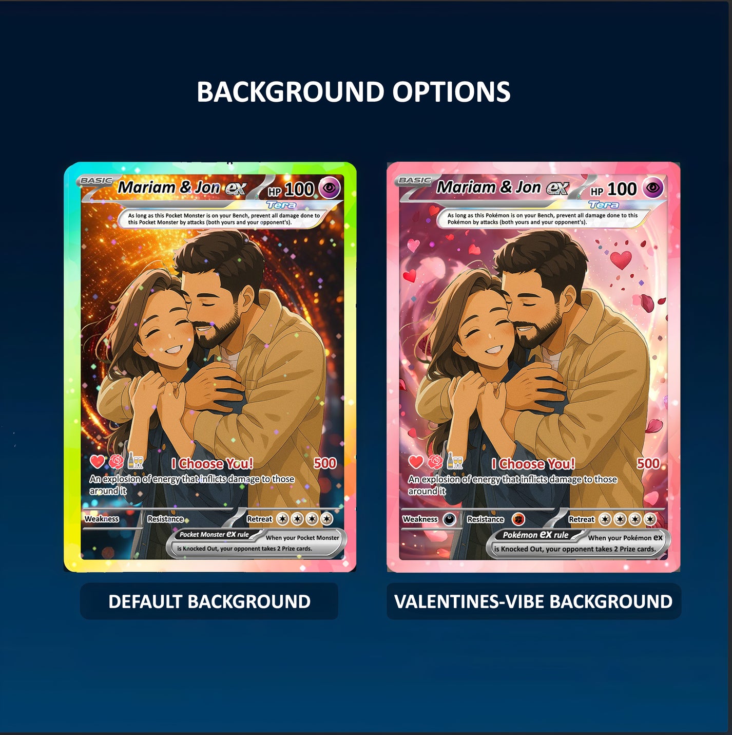 Custom Personalized Pokemon Cards – Create Your Own Trainer Card With Photo & Text, Rare Holographic Gift