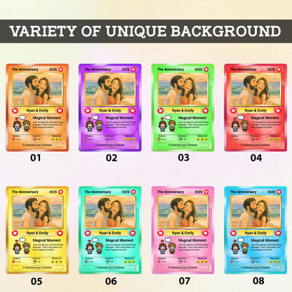 Custom Poke Card for Couple - Anime-Inspired Ghibli Aesthetic Pocket Monster Gift - Customizable Trading Cards - CPC-19