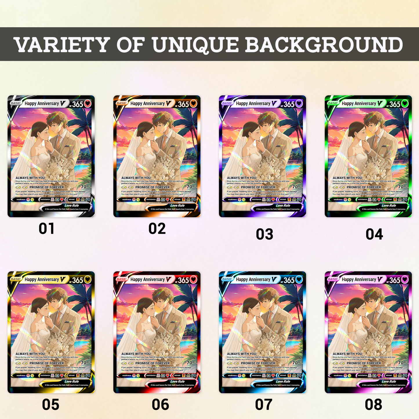 Happy Anniversary Personalized Pokémon Card, Anime Style Custom Pokémon Cards - CPC-03