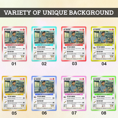 Classroom Champion Gift Card, Custom Pokemon Cards Teacher Appreciation, Change Your Photo to Ghibli Style, Thank You Teacher Gift, Personalized Pokemon Cards - CPC-65