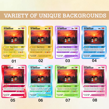 Custom Pokemon Card with Pixel Characters & Photo Transformation to Anime, Personalized Pokemon Card for Couples, Holographic Effect Available - CPC-70