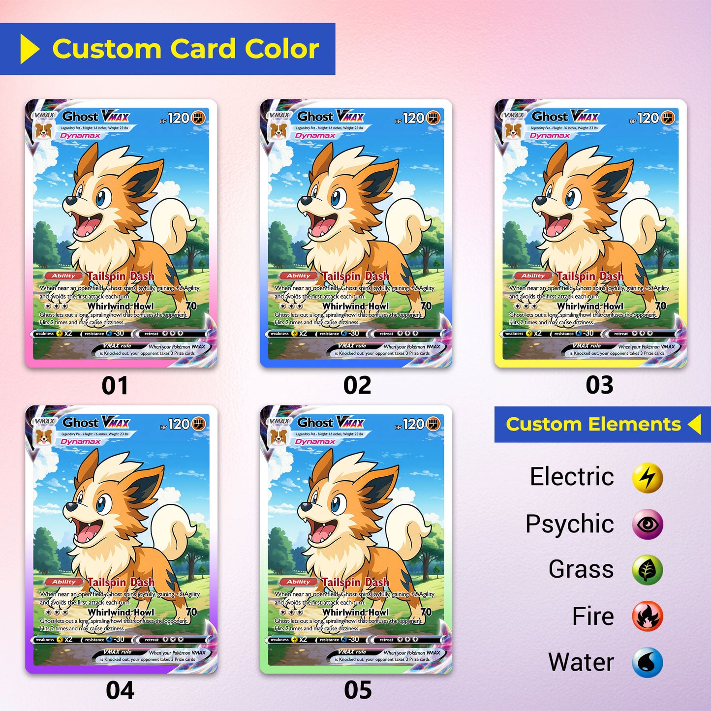Custom Pokémon Card for Pet Lovers, Personalized Pokémon Card with Pet Photo for Dog Mom Cat Mom Dog Dad Cat Dad - CPC-41