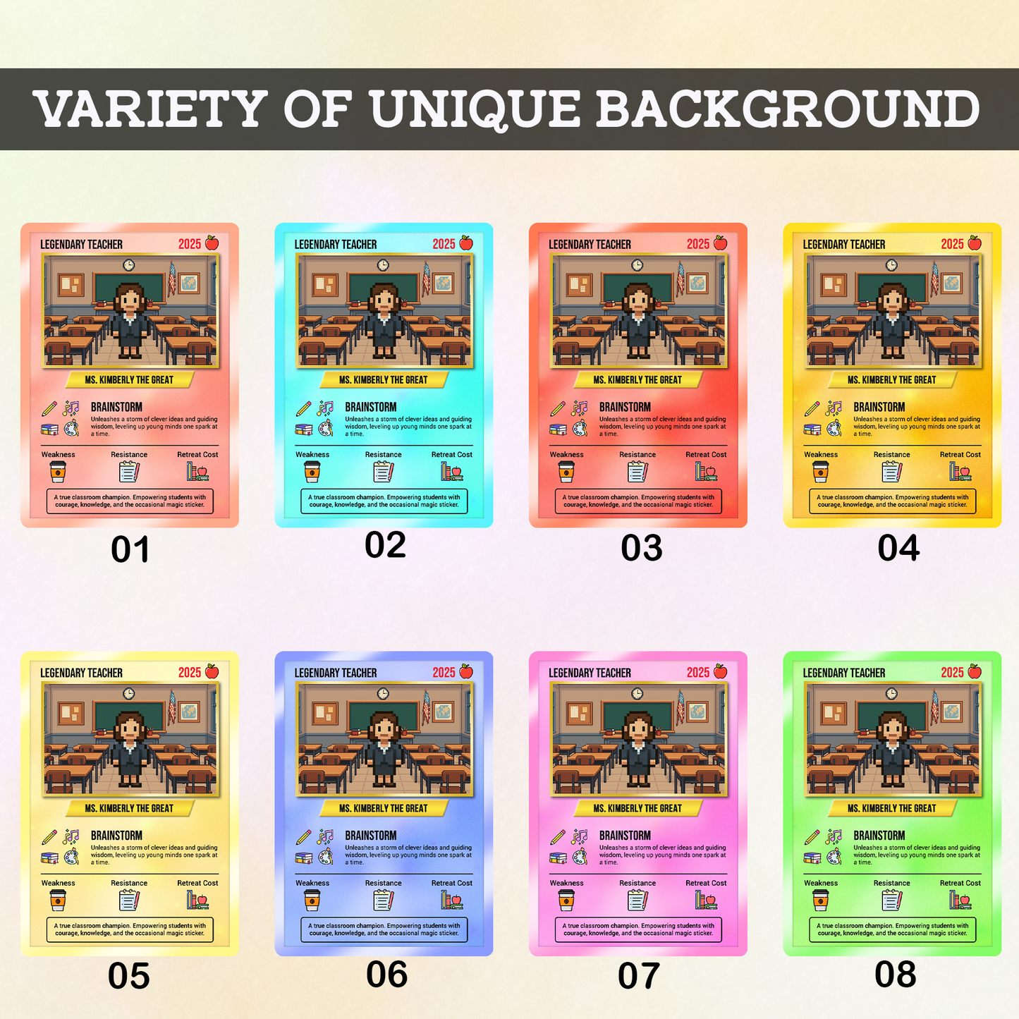 Custom Pokemon Cards Teacher Appreciation with Art Characters, Change Your Photo to Ghibli Style, Thank You Teacher Gift, Personalized Pokemon Cards - CPC-66