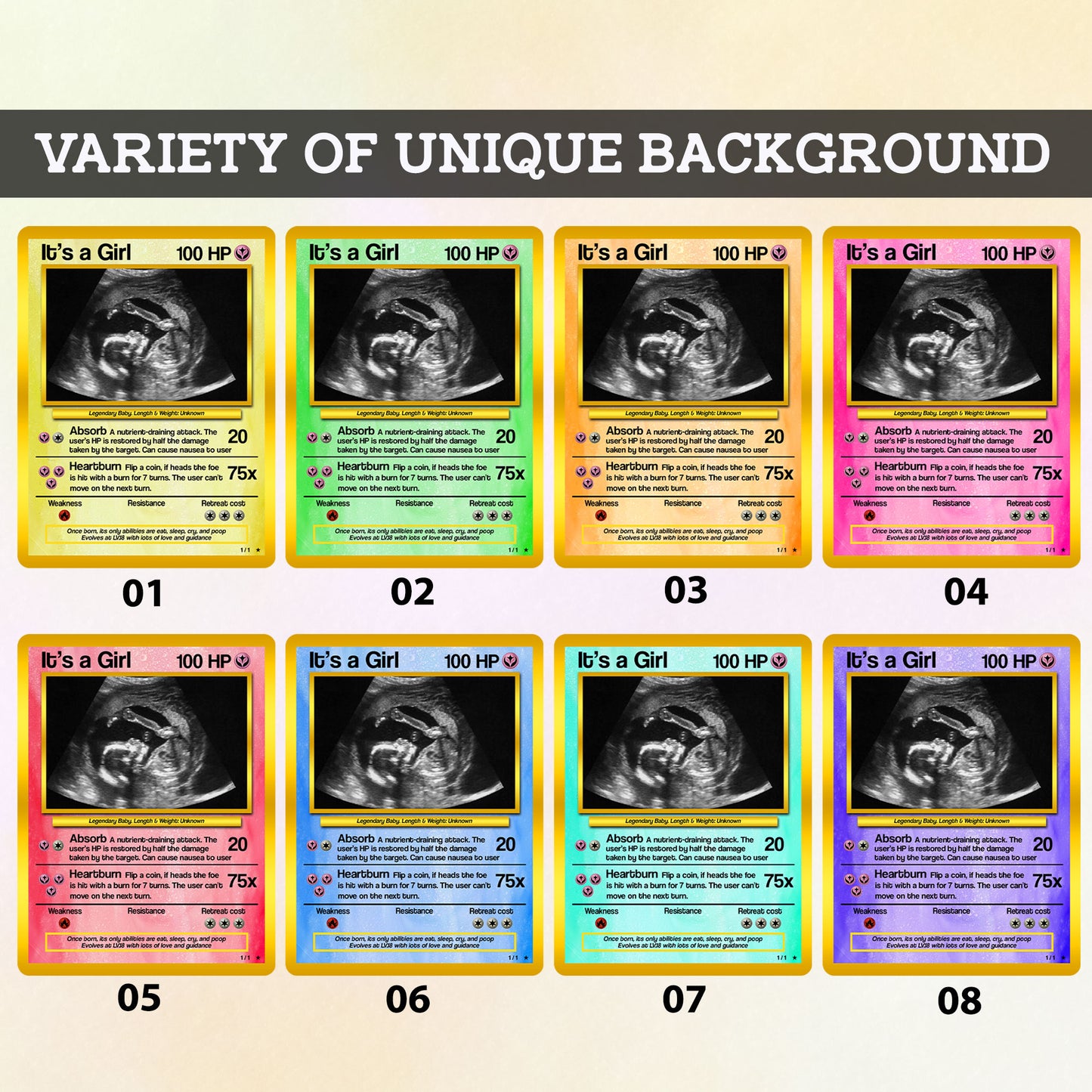 Baby Announcements Custom Pokemon Card, Pregnancy Announcement Personalized Pokemon Card, Custom Poke Card Gift for Him and Her, Birth Announcement Cards - CPC-52