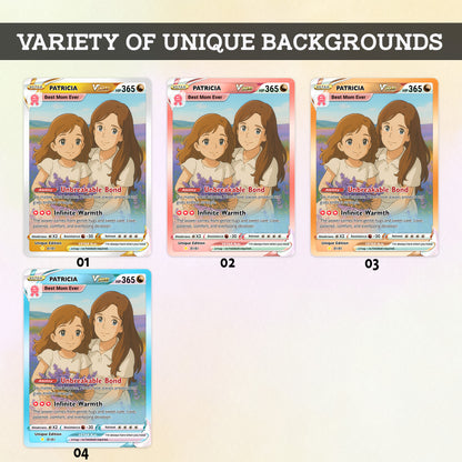 Anime-Inspired Personalized Pokemon Card for Mom - Mother's Day Custom Pokemon Card - Pokemon Mommy Card - Customizable Trading Cards - CPC-40