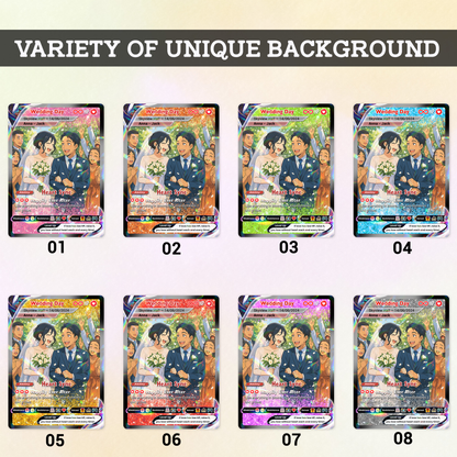 Personalized Pokémon Card with Wedding Day & Location, Anime Style Custom Pokémon Cards - CPC-05