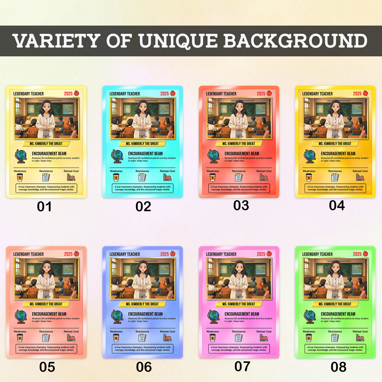 Custom Pokemon Cards Teacher Appreciation, Change Your Photo to Ghibli Style, Thank You Teacher Gift, Personalized Pokemon Cards - CPC-64