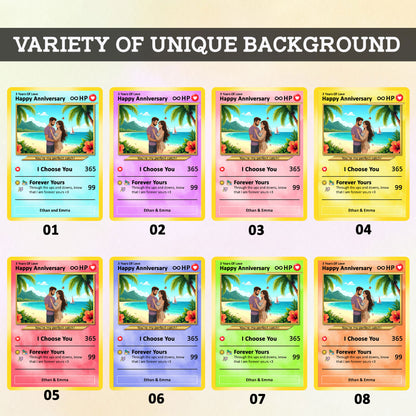 Personalized Anime-Inspired Pokemon Card - Custom Pokemon Card for Couple - Holographic Effect Available - CPC-25