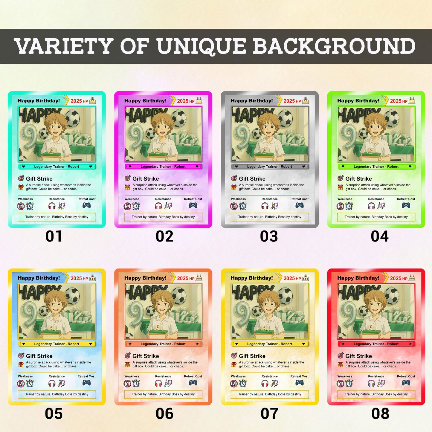 Personalized Pokémon Card for Date of Birth, Happy Birthday Custom Pokémon Card - CPC-43