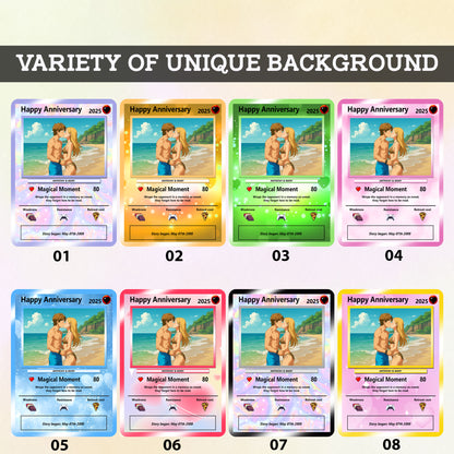 Anime-Inspired Ghibli Aesthetic Pocket Monster Gift - Custom Poke Card for Couple - Holographic Effect Available - CPC-23