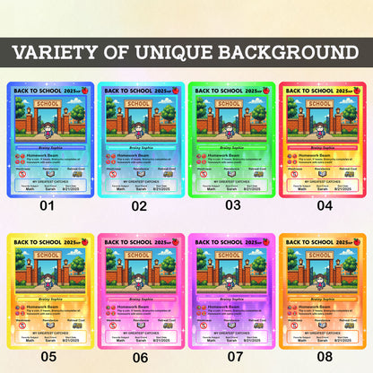 Art Characters & Anime Style Custom Pokemon Cards for Back to School, Personalized Pokemon Card for First Day of School, Gift for Students, Son, Daughter - CPC-69
