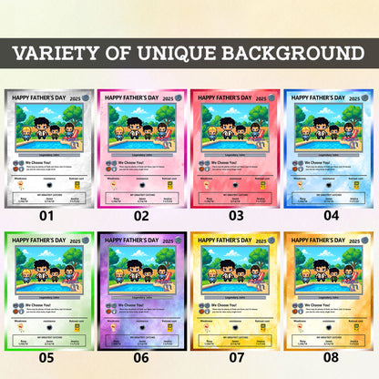 Father's Day Custom Pokemon Card by Pixel Characters  - Anime-Inspired Personalized Pokemon Card for Dad - Customizable Trading Cards with Photo - CPC-38