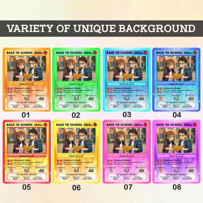 Anime Style Back to School Custom Pokemon Cards, Personalized Pokemon Card for First Day of School, Gift for Students, Son, Daughter - CPC-68