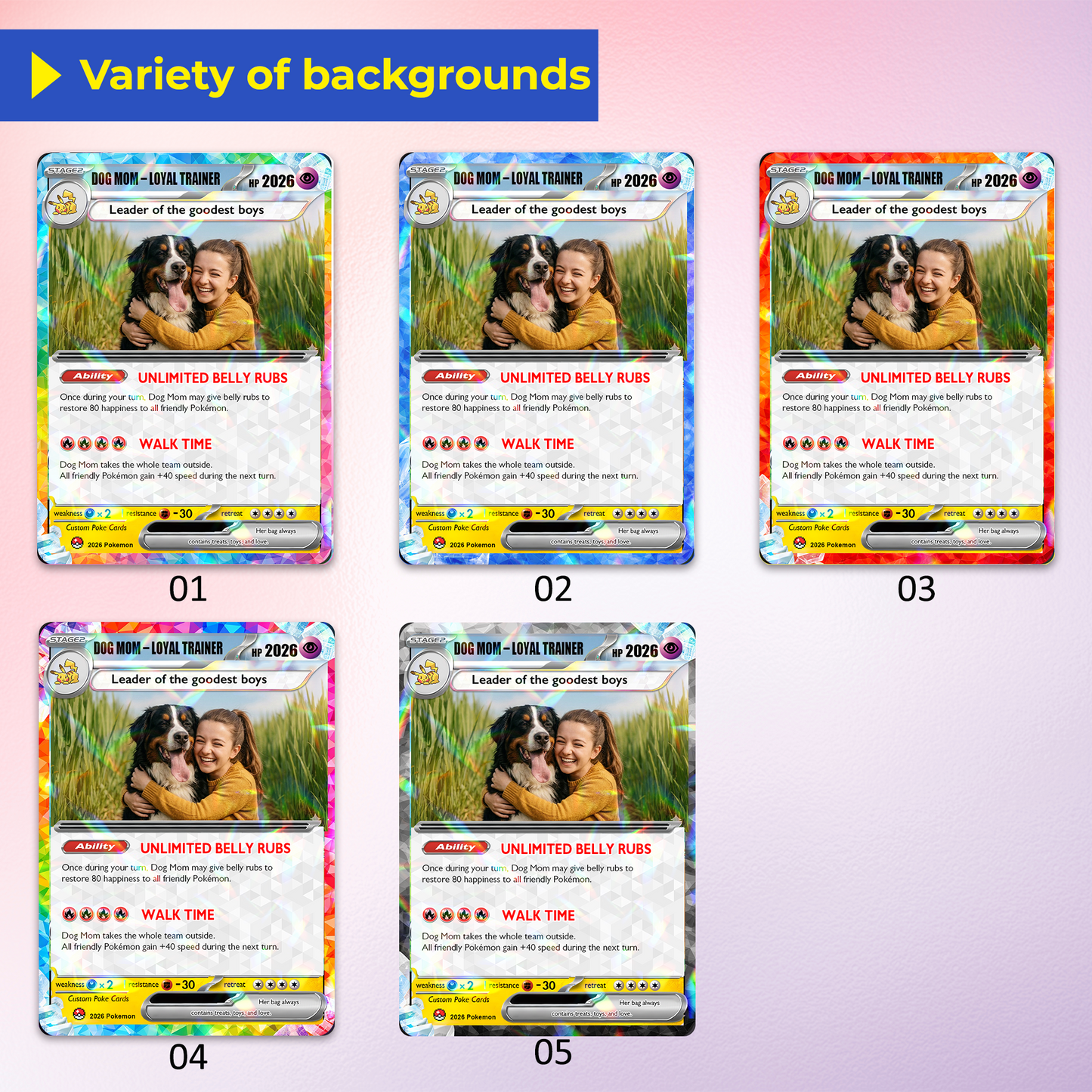 2026 Custom Dog Mom Pokémon Card | Mother’s Day Gift | Personalized Gift for Dog Lovers | Custom Pet Mom Anime Card - CPC-77.A