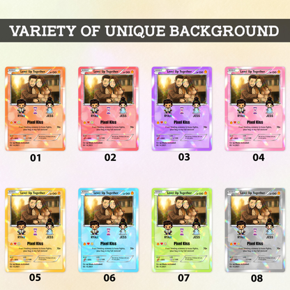 Pixel Characters & Anime Transformation Custom Pokemon Card - Personalized Poke Card for Couples - CPC-51