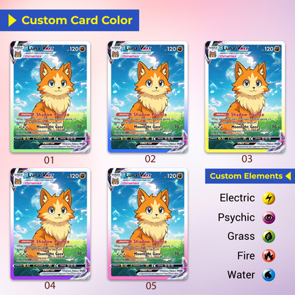 Custom Pokémon Card for Pet Lovers, Personalized Pokémon Card with Pet Photo for Dog Mom Cat Mom Dog Dad Cat Dad - CPC-48
