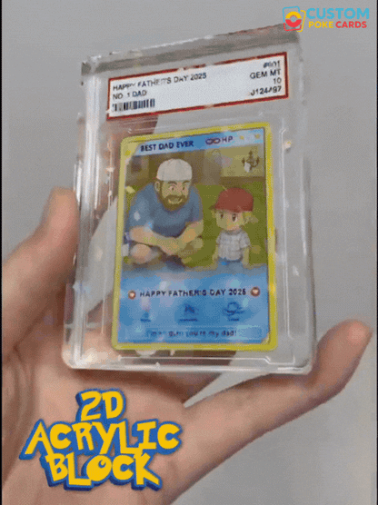 Custom Acrylic Pokemon Card Display Block - Custom Game-Inspired Card Block for Couples - Customized Acrylic Animated Style Plaque for Lovers | Best Valentine Gifts for Him, Her - CPC-74