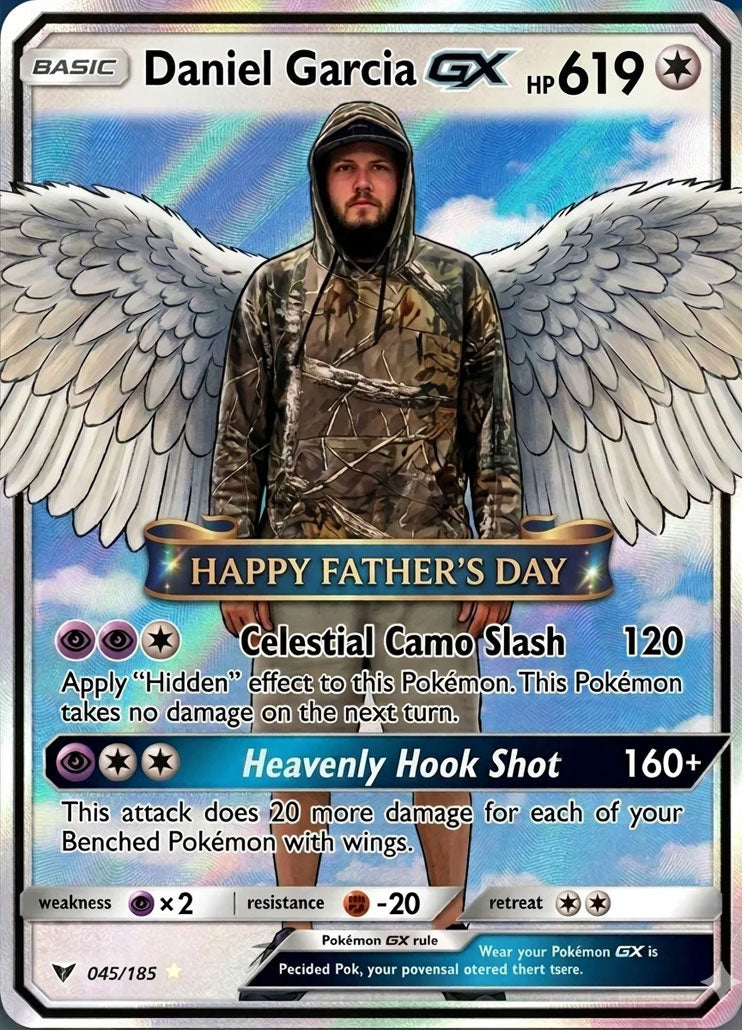 Daniel Garcia Father's Day Pokémon Card, Limited Edition Collectible Pokémon Card for Dad, Memorial Father's Day Gift, CPC-145