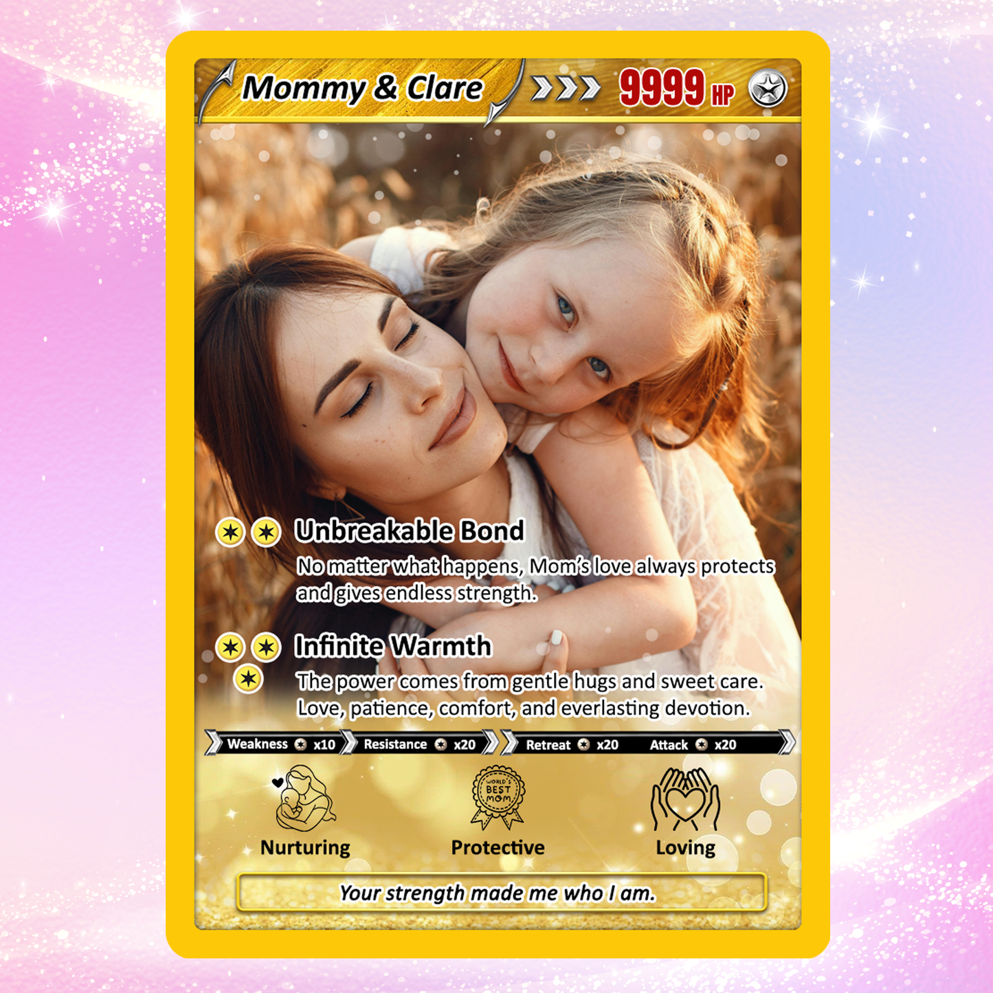 Mother's Day Custom Pokemon Card - Pokemon Mommy Card - Anime-Inspired Personalized Pokemon Card for Mom | Customizable Trading Cards - CPC-39