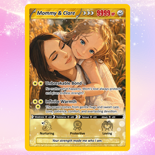 mom pokemon card Personalized Poke Mother's Day Card - Pixel Art Mom and Children card