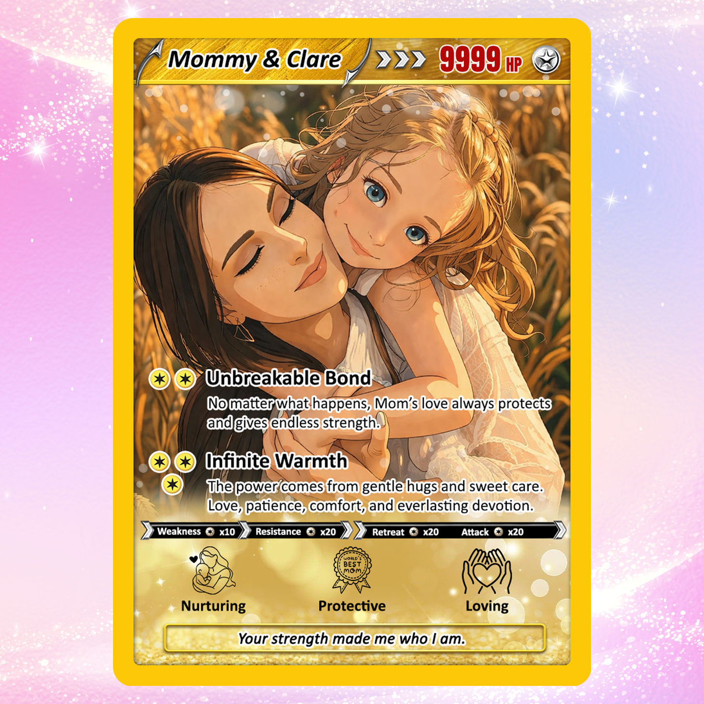 Mother's Day Custom Pokemon Card - Pokemon Mommy Card - Anime-Inspired Personalized Pokemon Card for Mom | Customizable Trading Cards - CPC-39