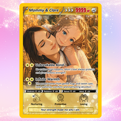 Mother's Day Custom Pokemon Card - Pokemon Mommy Card - Anime-Inspired Personalized Pokemon Card for Mom | Customizable Trading Cards - CPC-39