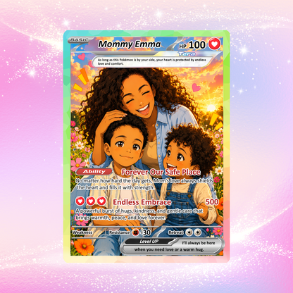 Happy Mother's Day Custom Pokemon Card  - Anime-Inspired Personalized Pokemon Card for Mom | Mommy & Me Customized Poke Gift - Customizable Trading Cards - CPC-32.B