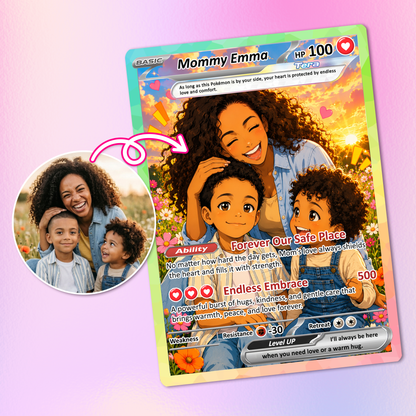 Happy Mother's Day Custom Pokemon Card  - Anime-Inspired Personalized Pokemon Card for Mom | Mommy & Me Customized Poke Gift - Customizable Trading Cards - CPC-32.B