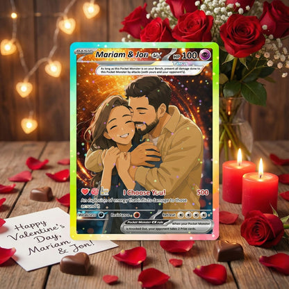 Custom Pokémon Cards with Anime Picture, Personalized Poke Cards Animated Style Gifts for Him and Her - CPC-04
