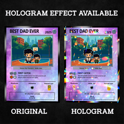 Father's Day Custom Pokemon Card by Pixel Characters  - Anime-Inspired Personalized Pokemon Card for Dad - Customizable Trading Cards with Photo - CPC-54