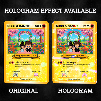 Custom Pokemon Card with Photo, Pixel Characters & Anime Transformation Custom Pokemon Card - Personalized Poke Card for Couples - CPC-62