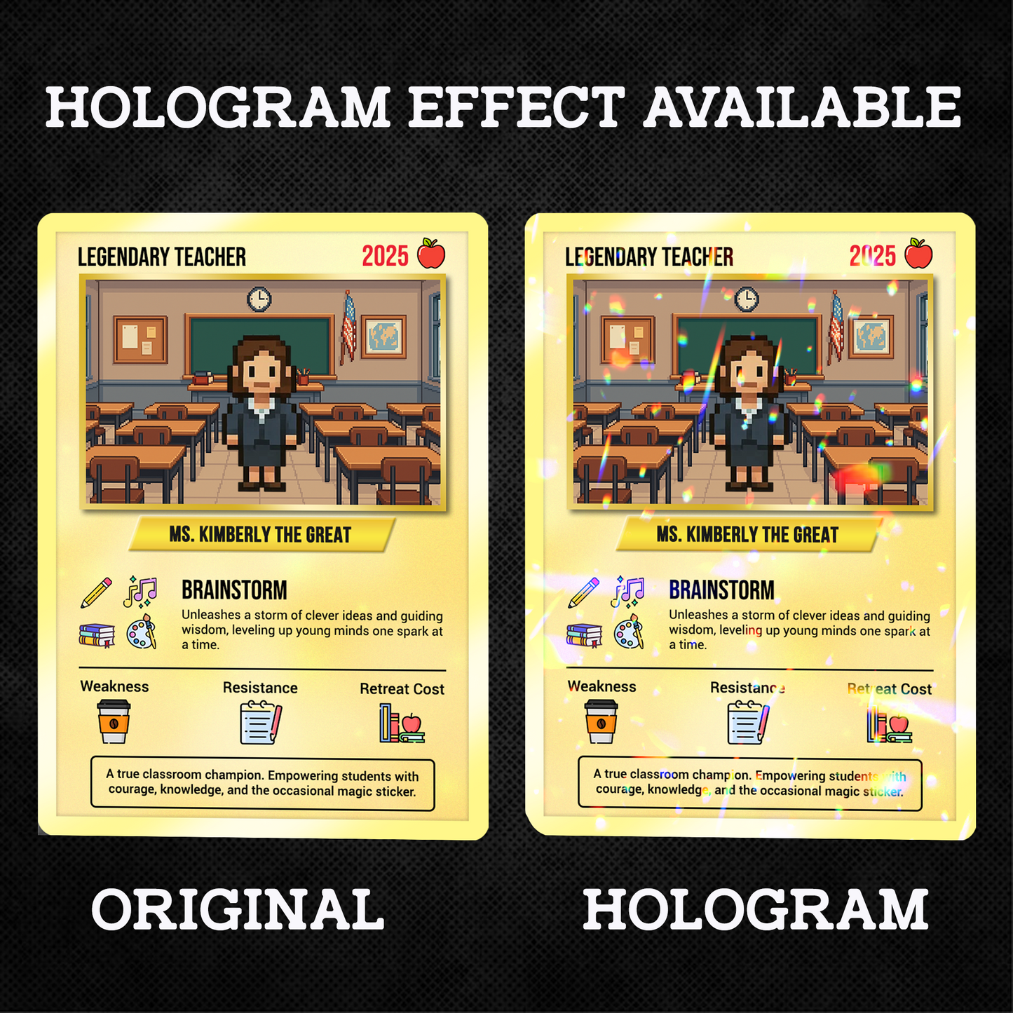 Custom Pokemon Cards Teacher Appreciation with Art Characters, Change Your Photo to Ghibli Style, Thank You Teacher Gift, Personalized Pokemon Cards - CPC-66