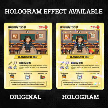 Custom Pokemon Cards Teacher Appreciation with Art Characters, Change Your Photo to Ghibli Style, Thank You Teacher Gift, Personalized Pokemon Cards - CPC-66