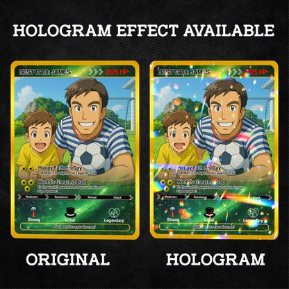 Father's Day Custom Pokemon Card  - Anime-Inspired Personalized Pokemon Card for Dad | Daddy & Me Customized Poke Gift - Customizable Trading Cards - CPC-31