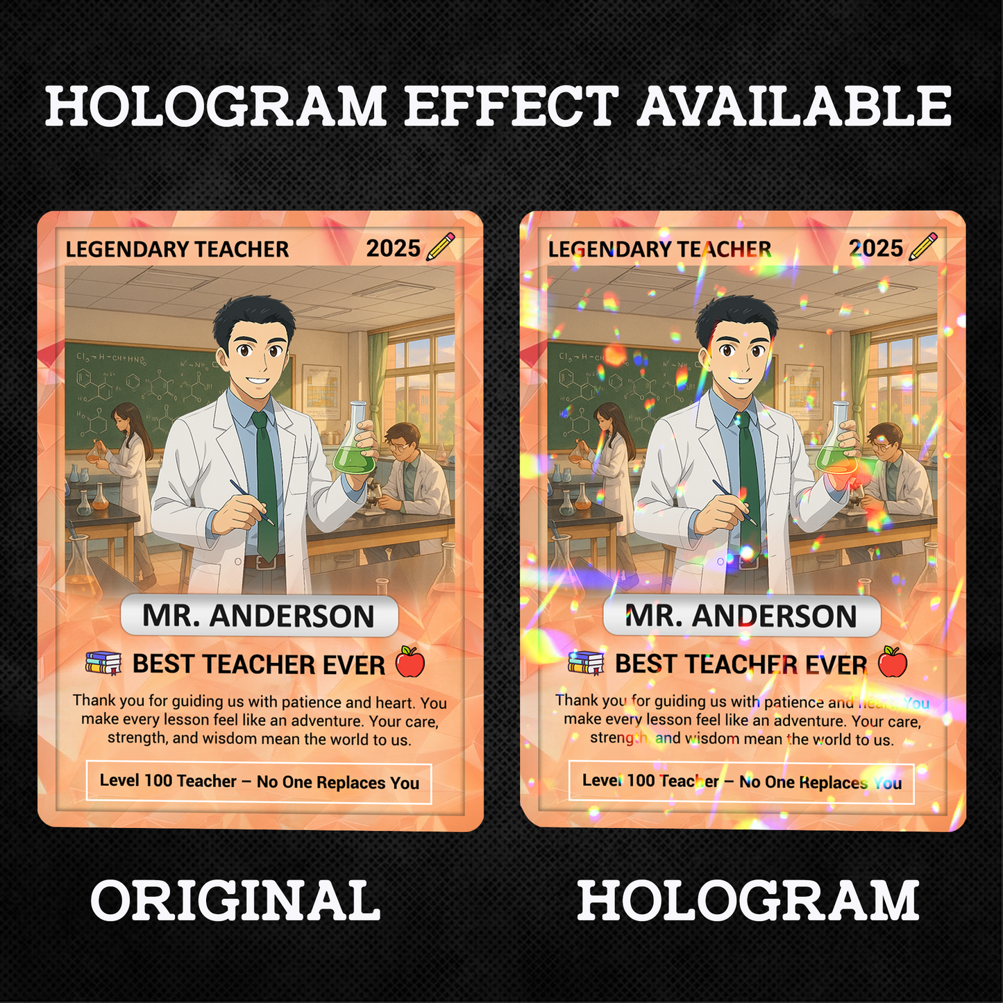 Custom Pokemon Cards Teacher Appreciation, Change Your Photo to Ghibli Style, Thank You Teacher Gift, Personalized Pokemon Cards - CPC-63
