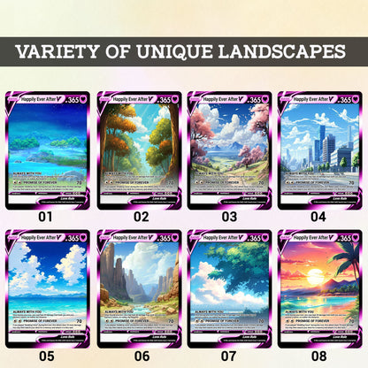 Custom Pokemon Card for Couple - Personalized Anime-Inspired Pokemon Card - Holographic Effect Available - CPC-46