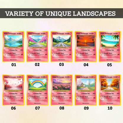 Personalized Anime-Inspired Pokemon Card - Custom Pokemon Card for Couple - Holographic Effect Available - CPC-25