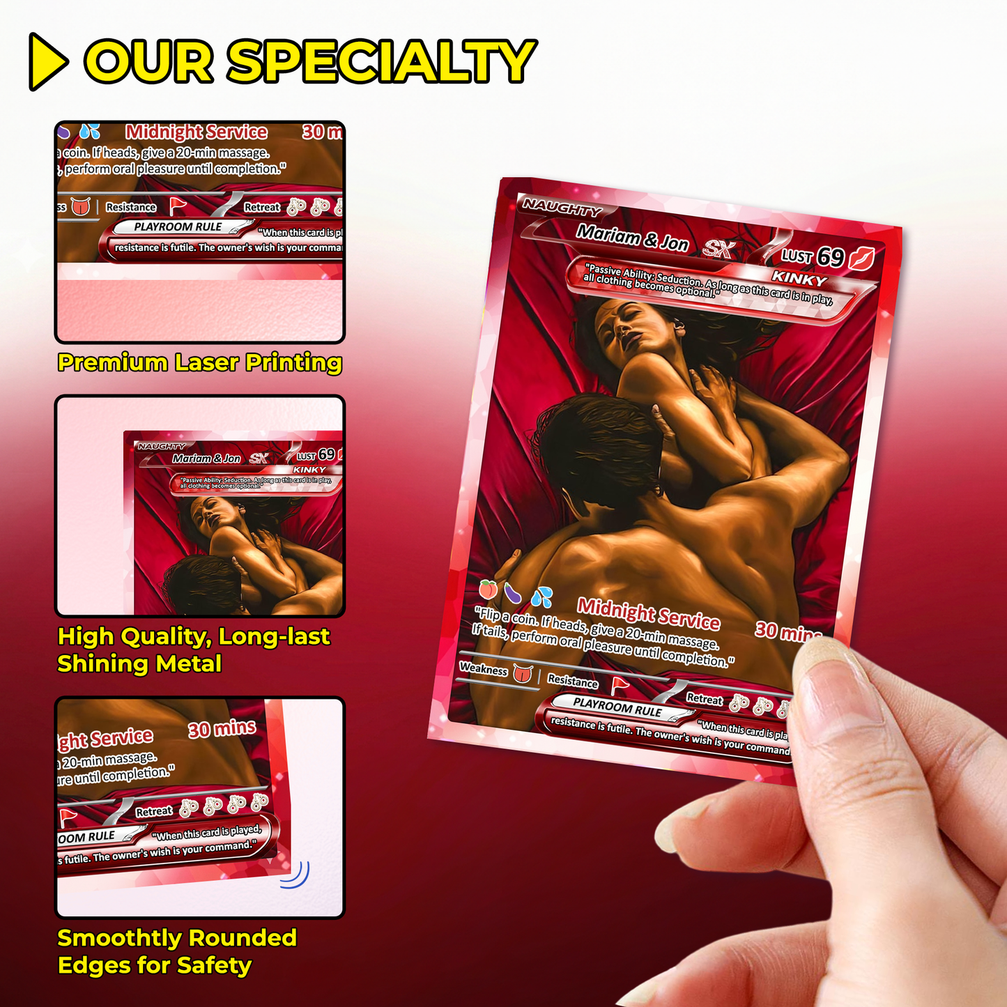 18+ Adult Edition Custom Pokemon Card - Personalized Anime Couple Trading Cards - Pokemon-Inspired Metal, Acrylic & Digital Collectibles - CPC-73