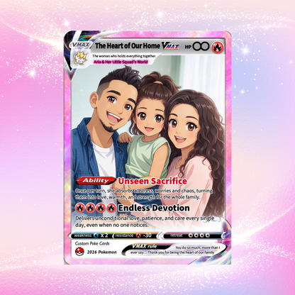 Custom Pokémon Card for Wife - Mother’s Day Personalized Pokemon Card - Customizable Gift from Husband | Ghibli - Anime Style Trading Card - CPC-84