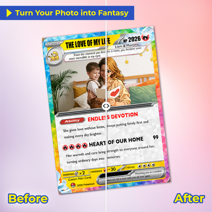 Happy Mother's Day Pokémon Card for Wife - Personalized Pokemon Card - Customizable Gift from Husband | Ghibli - Anime Style Trading Card - CPC-92.A