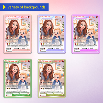 First Mother's Day Personalized Pokemon Card - Custom Pokémon Card for Wife who has 1st Mothers Day - Customizable Gift from Husband - Anime Style Poke Card - CPC-85